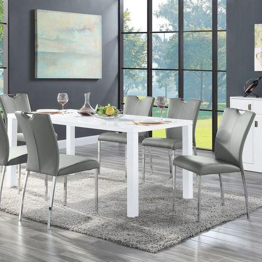 Family dining table in wood finish showing different shapes and sizes for choosing the perfect dining room table