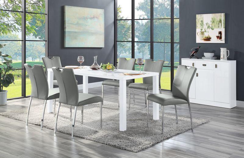 Family dining table in wood finish showing different shapes and sizes for choosing the perfect dining room table