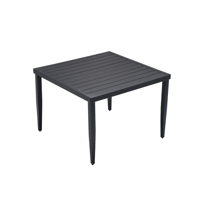 Outdoor Patio Dining Table With Tapered Feet & Umbrella Hole