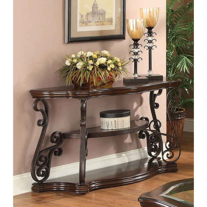 Gretta - Merlot 2 Shelf Sofa Console Table - Brown