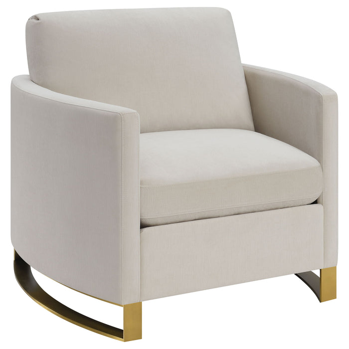 Rufo - Upholstered Curved Track Arm Chair - Beige