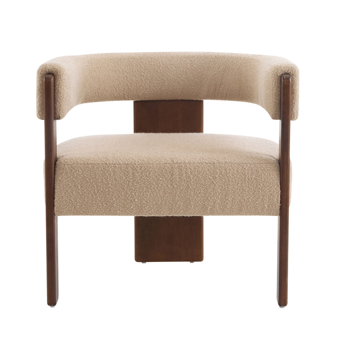 Modern Upholstered Accent Arm Chair With Barrel Back Design