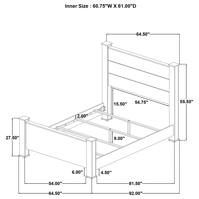 Sansome - Queen Panel Bed - Oak