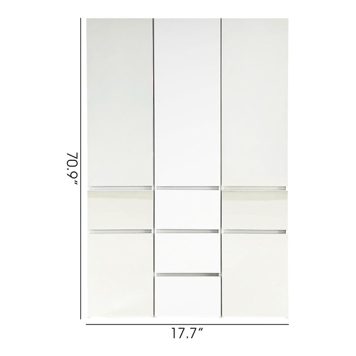 Elise - Modular Wood Closet System With Mirror In Versatile Storage Solution - White