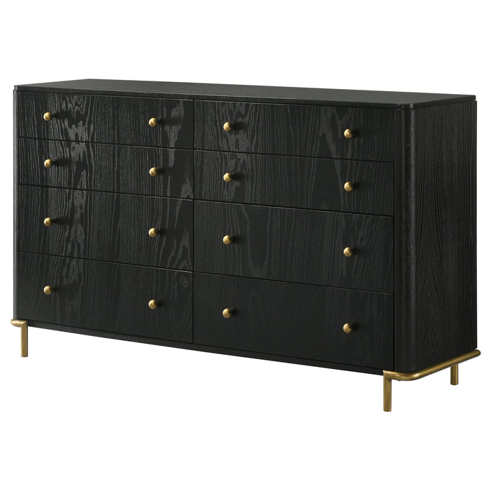 Anser - 8 Drawer Dresser - Black