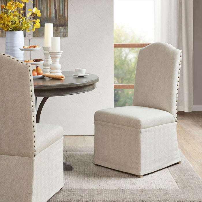 Dining Chair With Skirts (Set of 2) - Beige