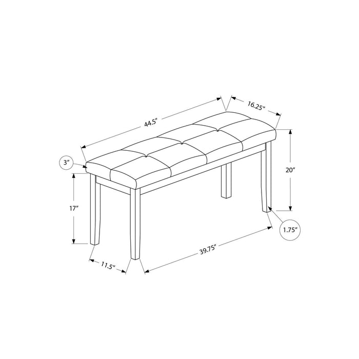 Bench, Rectangular, Hallway, Upholstered, Transitional - Cream