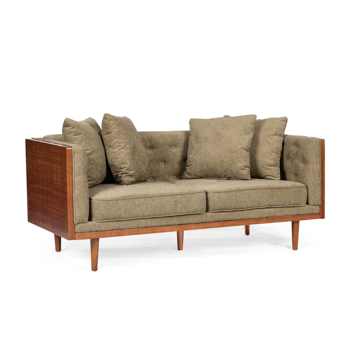 Retro Modern Loveseat With Button Tufted Upholstery