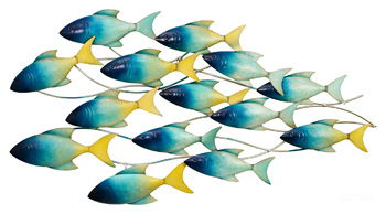 Dullcott - Indoor/Outdoor Wall Decor - Blue / Teal / Yellow