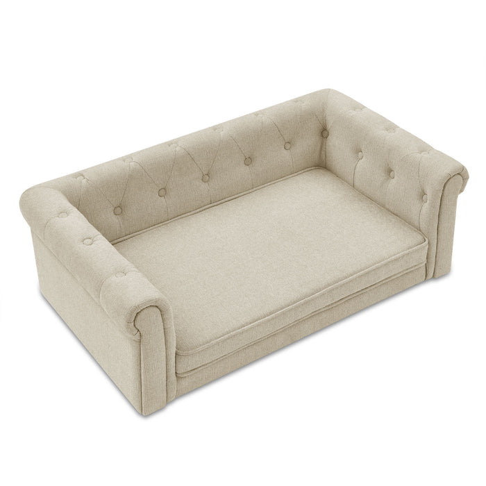 Modern Elegant Rectangle Pet Bed, Durable Elevated Dog Sofa
