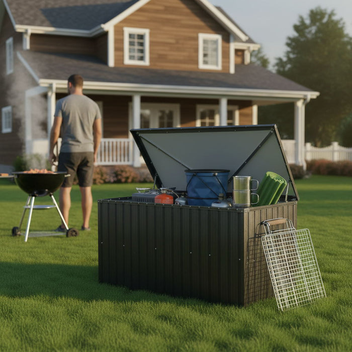 Out Door Metal Storage Box Store Medium - Black