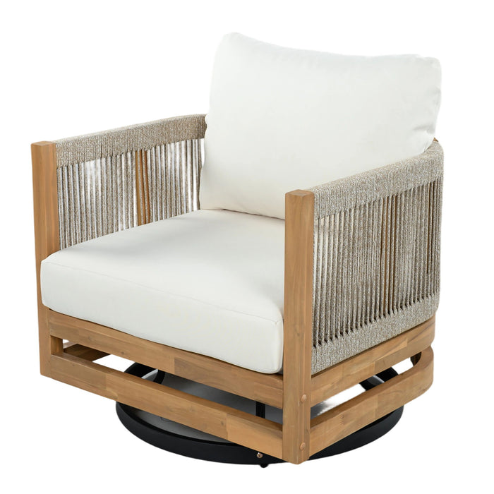 Outdoor Swivel Base Chair & Cushions