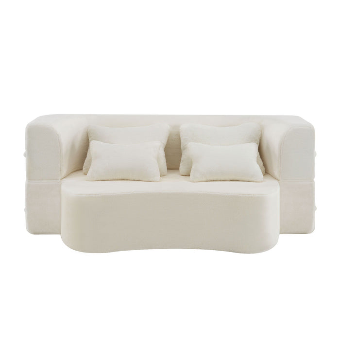 Modern Floor Sofa With 4 Pillows