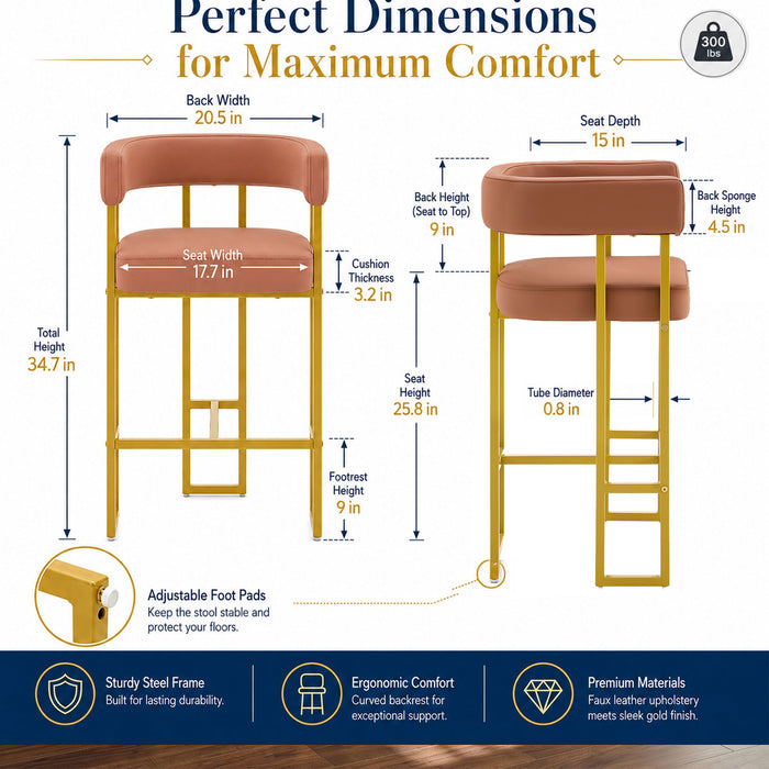 Modern Counter Height Bar Stools With U - Shaped