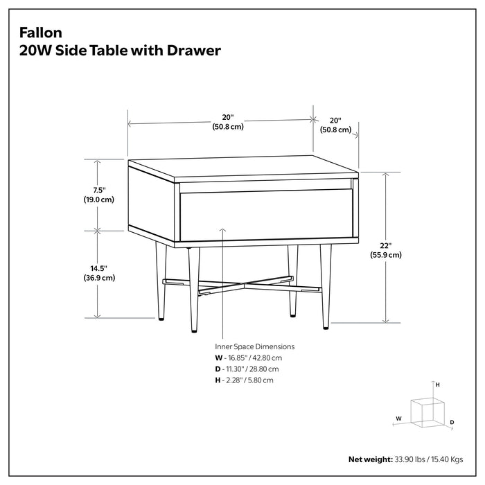 Fallon - End Table With Drawer - Natural