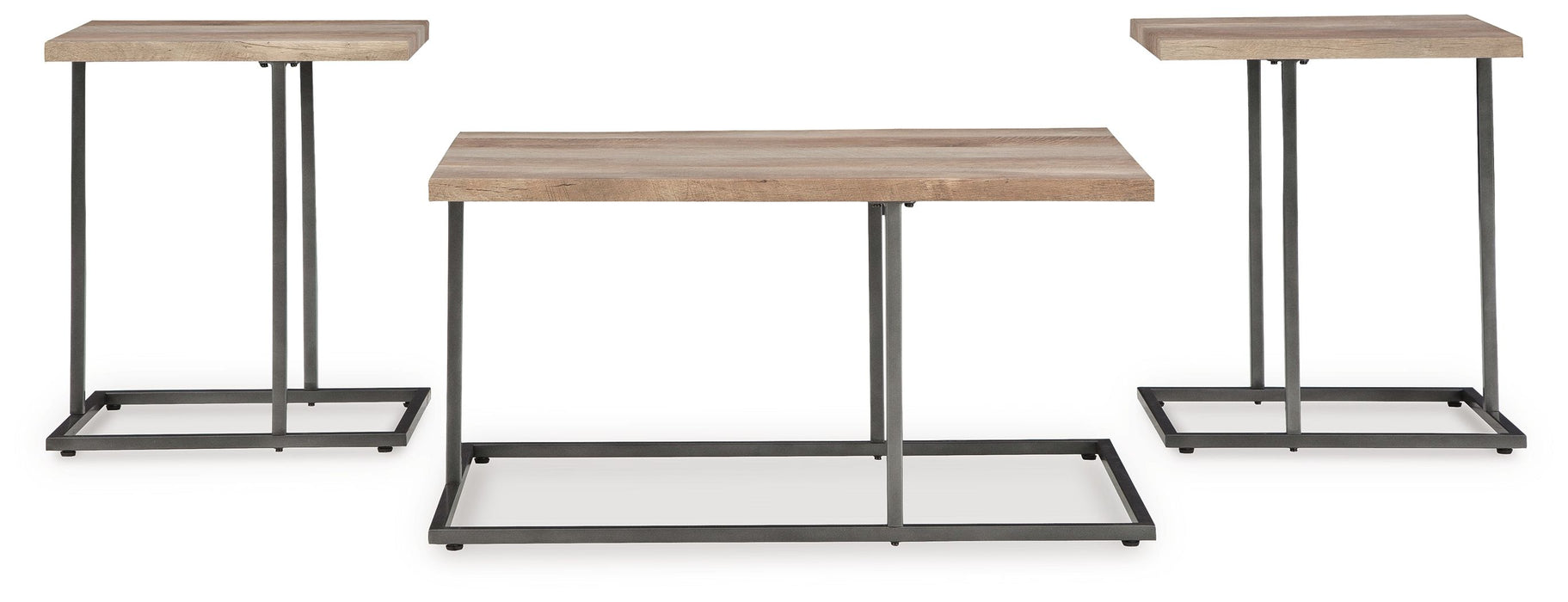 Albreane - Occasional Table Set (Set of 3) - Grayish Brown / Black