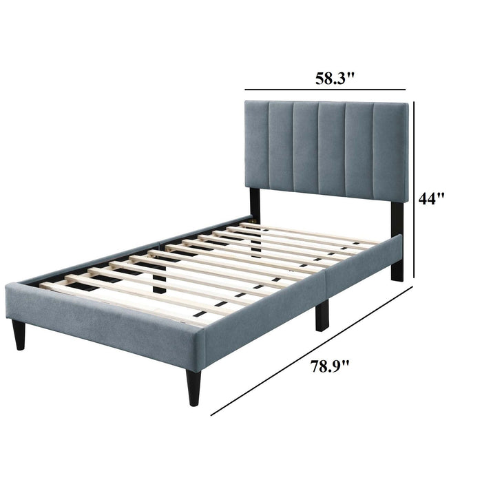 Bed With Channel Tufted Adjustable Headboard