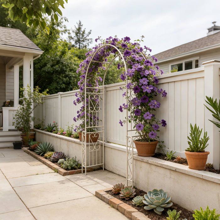 Metal Garden Arch Garden Arbor Trellis Climbing Plants Support Rose Arch Outdoor Arch