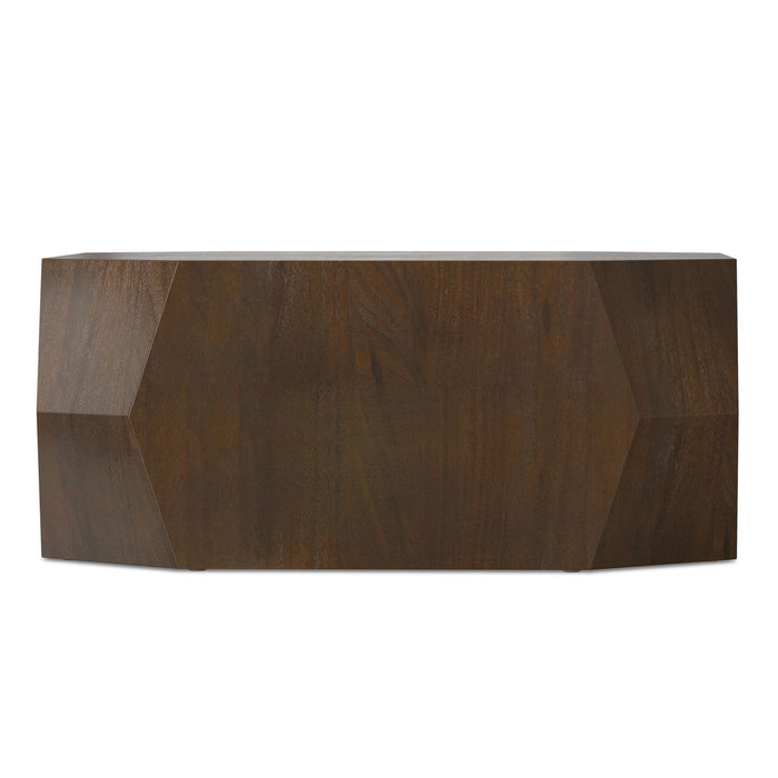 Eisley - Coffee Table With Geometric Design, - Walnut