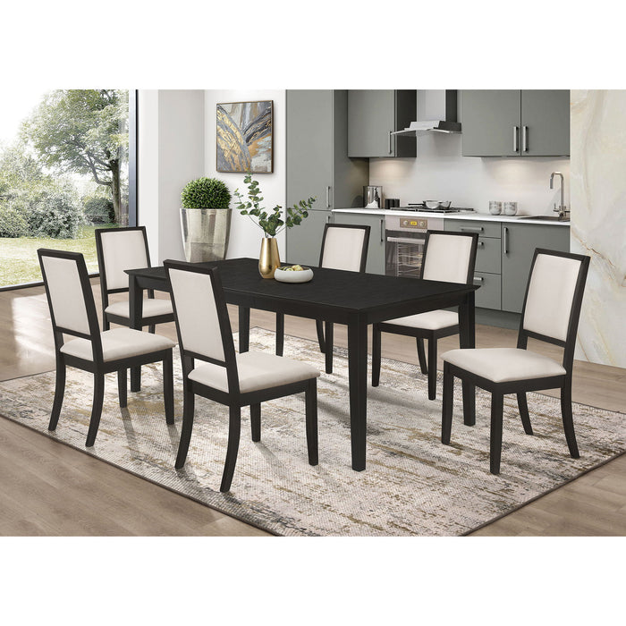 Daniela - 7 Piece Dining Set With Extension Table And Upholstered Chairs - Black