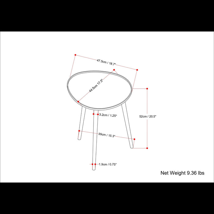 Tanner - Metal Side Table - Gold