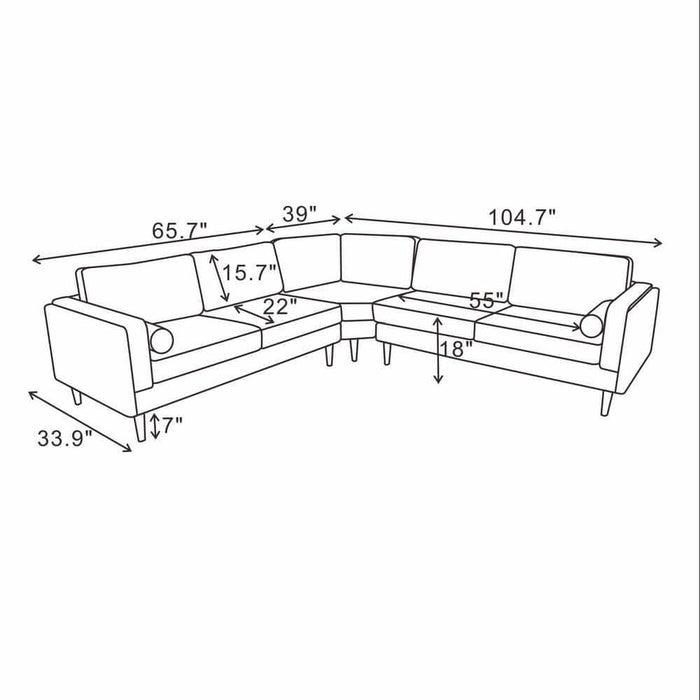 Amber - Velvet Corner Sectional Sofa