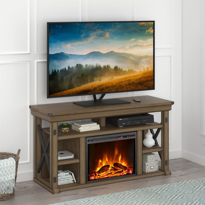 Wildwood - Fireplace TV Stand - Gray