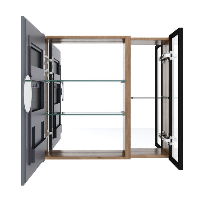 Wall Mounted Bathroom Cabinet & Adjustable Shelves - Imitative Oak