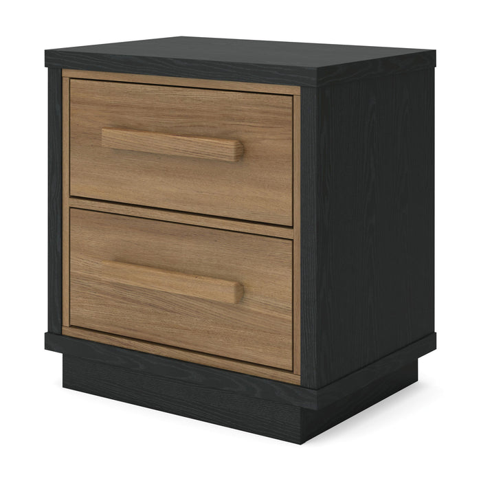 Kozmour - Two Drawer Night Stand - Black / Brown