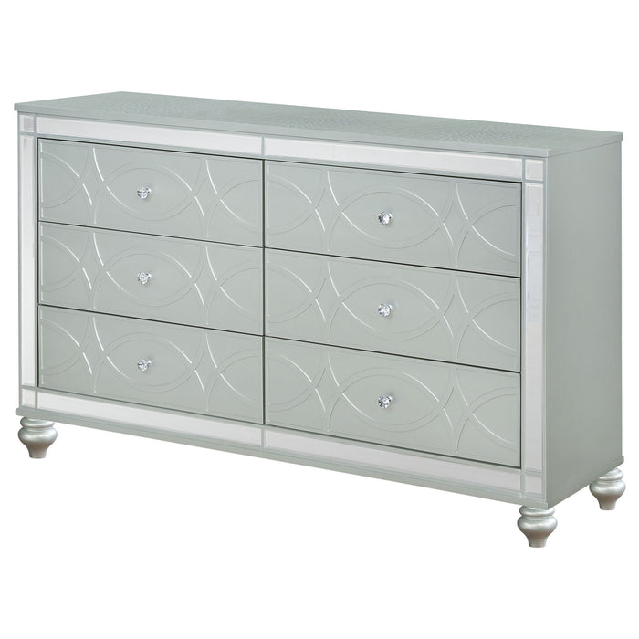 Arabesque - 6 Drawer Dresser - Silver
