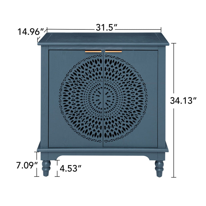 Hollow - Carved 2 Doors Accent Cabinet