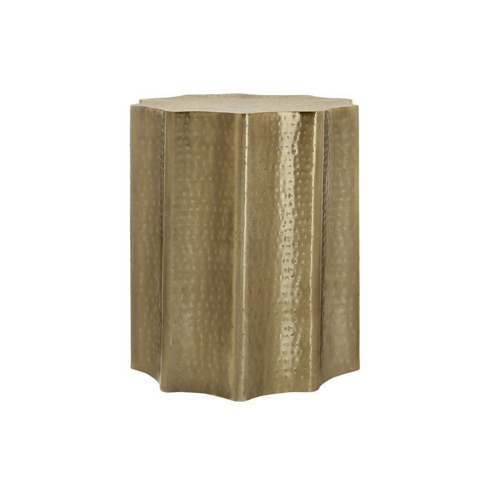 Drum Accent Side Table, Stylish Scalloped Design
