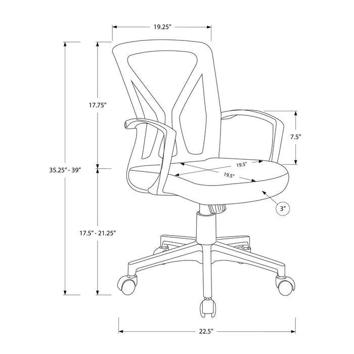 Office Chair, Adjustable Height, Swivel, Ergonomic, Mesh, Contemporary & Modern