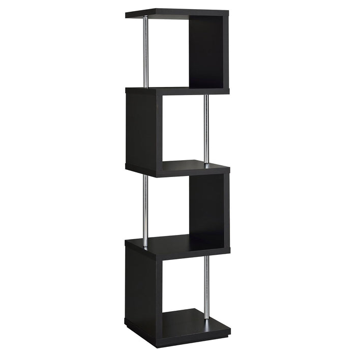 4 Tier Bookcase With Accents - Black