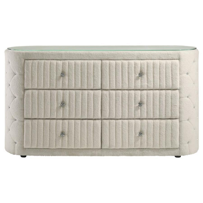 Sonya - 6-Drawer Upholstered Bedroom Dresser