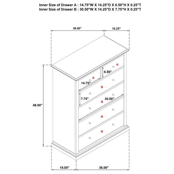 Anzio - 6 Drawer Bedroom Chest