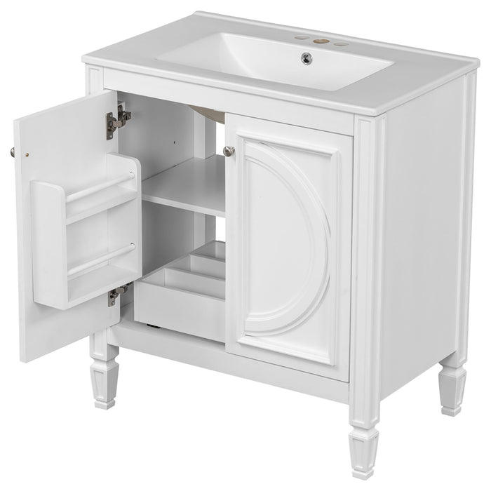 Bathroom Vanity With Sink With 2 Doors And Adjustable Shelf