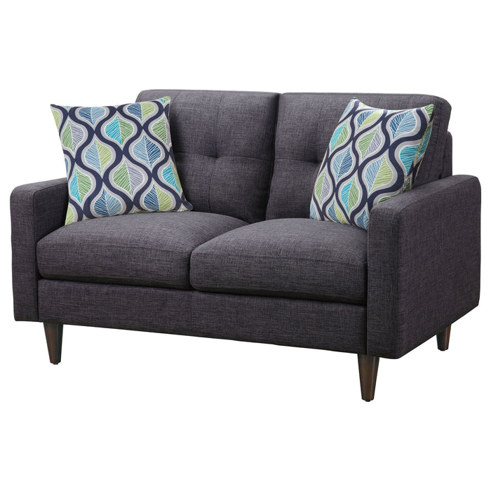 Gavito - Retro Tufted Loveseat With Track Arm - Gray