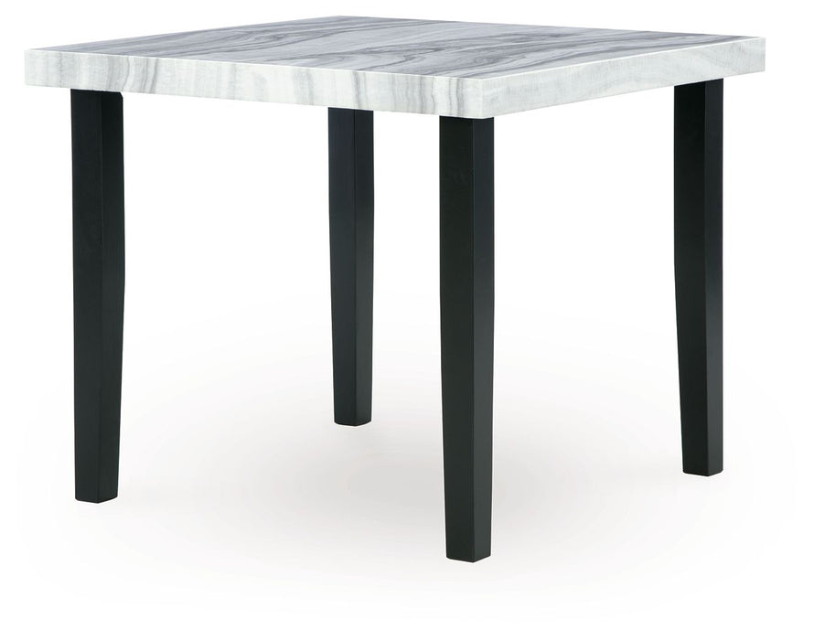 Mervannie - Square Dining Room Counter Table - Gray / Black
