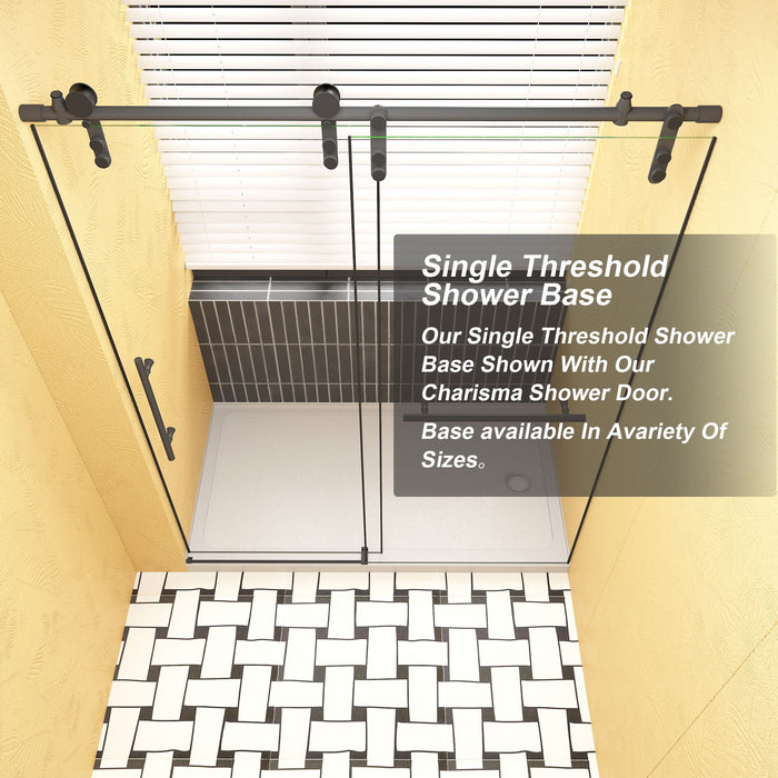 Shower Base Drain With Single Threshold Design