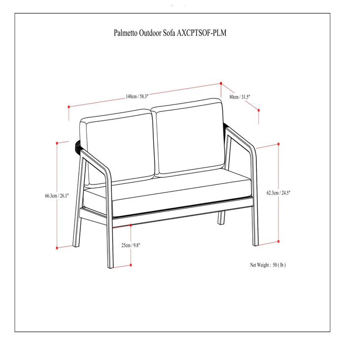Palmetto - Outdoor Sofa - Stone Gray