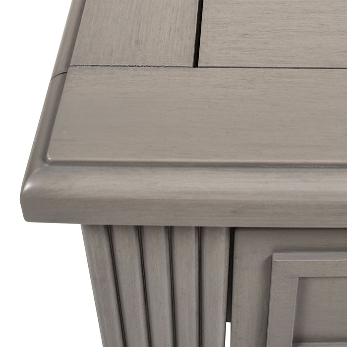Dauphin - Storage Shelf Side Table - Gray Cashmere