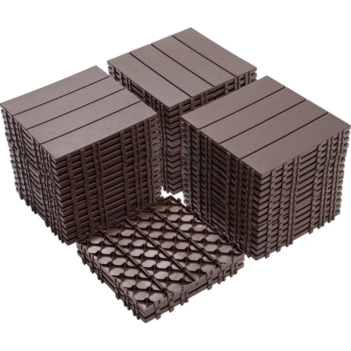 Plastic Interlocking Deck Tiles, Waterproof All Weather Use