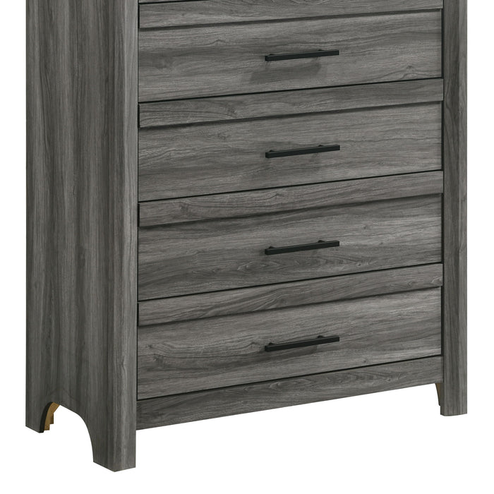 Denver - 5 Drawer Chest - Gray