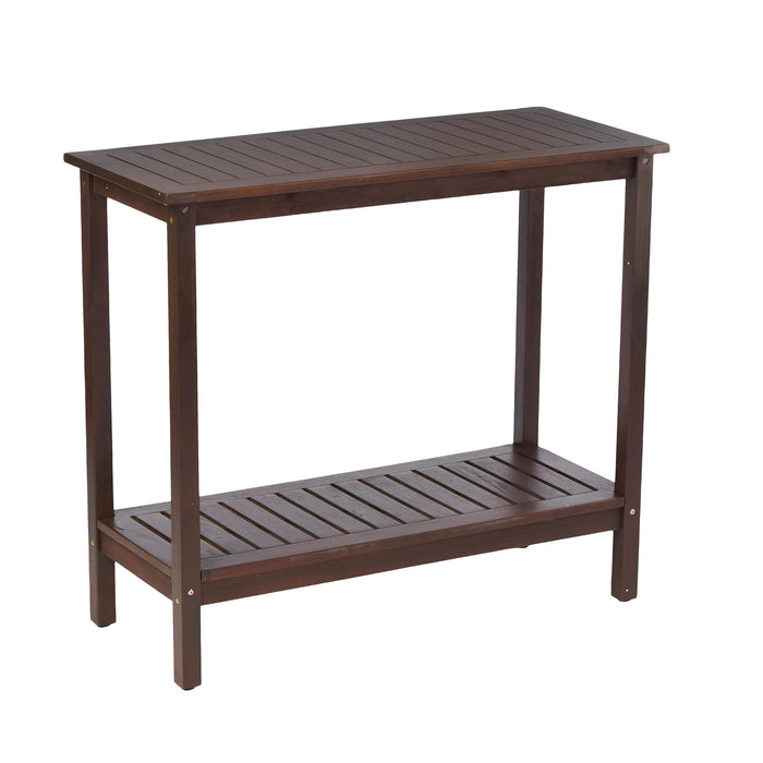 Workstation For Garden Balcony Garage, Acacia Console Potting Table