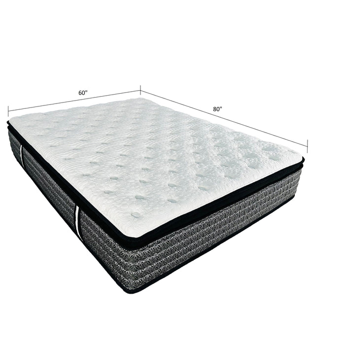 Premium 14" Queen Size Hybrid Mattress In A Box Plush Gel Memory Foam Top With Cooling Technology - Gray / White
