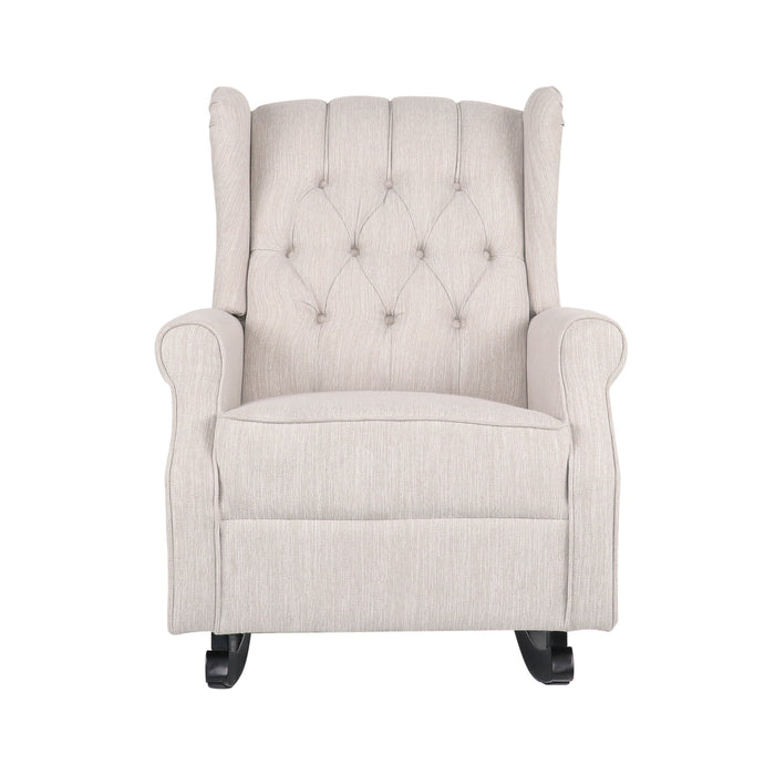 Sheila - Contemporary Fabric Tufted Wingback Rocking Chair