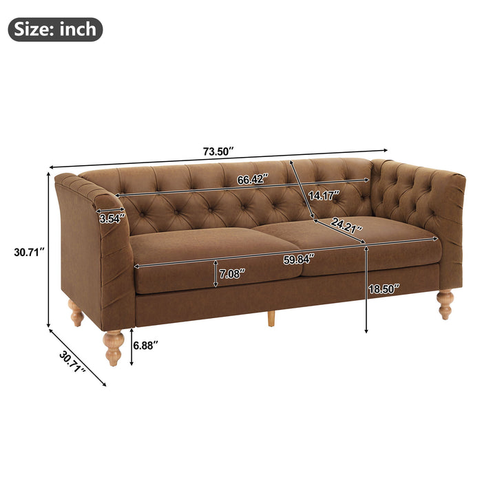 Chesterfield Sofa With Flared Arms For Living Room