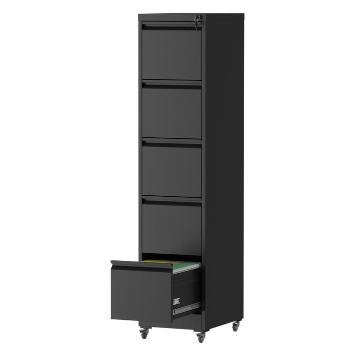 Drawer Metal Locking Vertical File Cabinet With Wheels Heavy Duty Lockable Storage