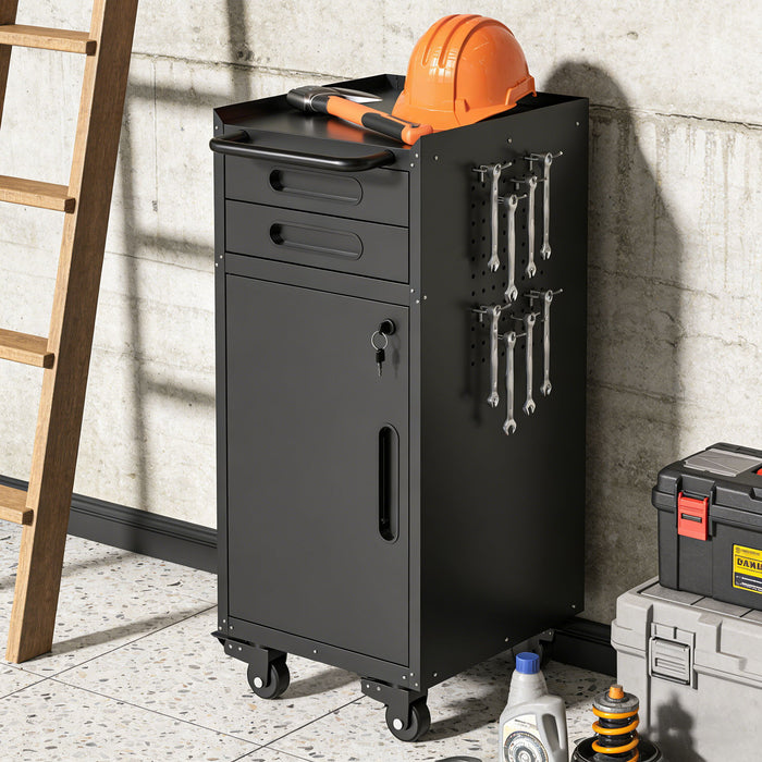 Rolling Tool Cabinet Heavy Duty Garage Storage With Lockable Doors